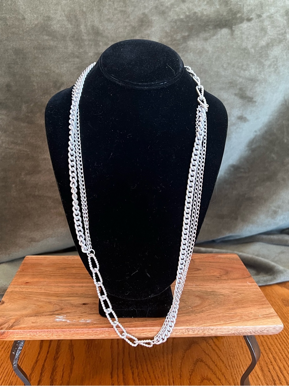 Silver-tone Multi-Chain 32” Women's Necklace